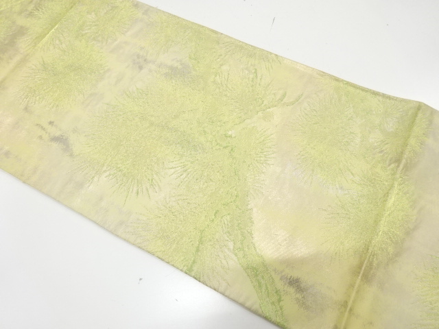 アンティーク　引箔　松模様織り出し袋帯（材料）